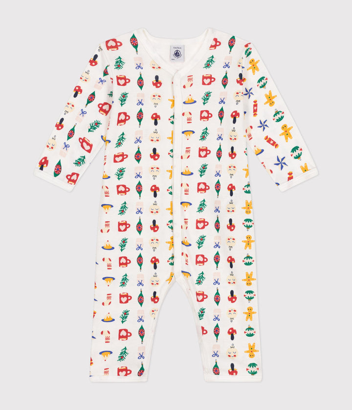 Pigiama senza piedini in cotone con stampa natalizia A0BB3 07 PETIT BATEAU 
