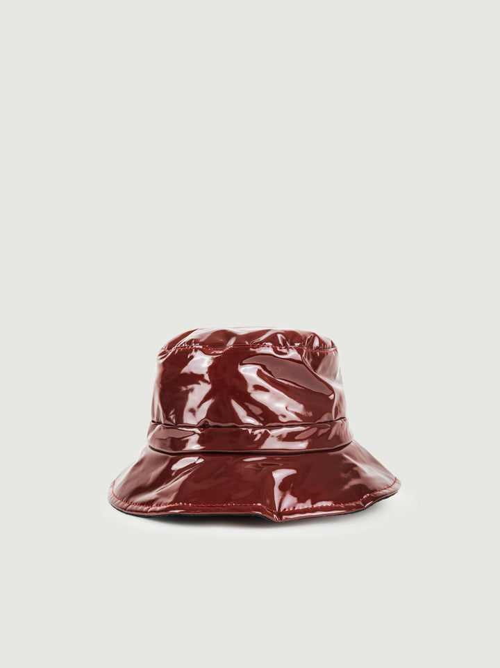 CAPPELLO BUKET DA PIOGGIA IN VERNICE BORDEAUX CP3919 BORDEAUX ANDREA MORANDO 
