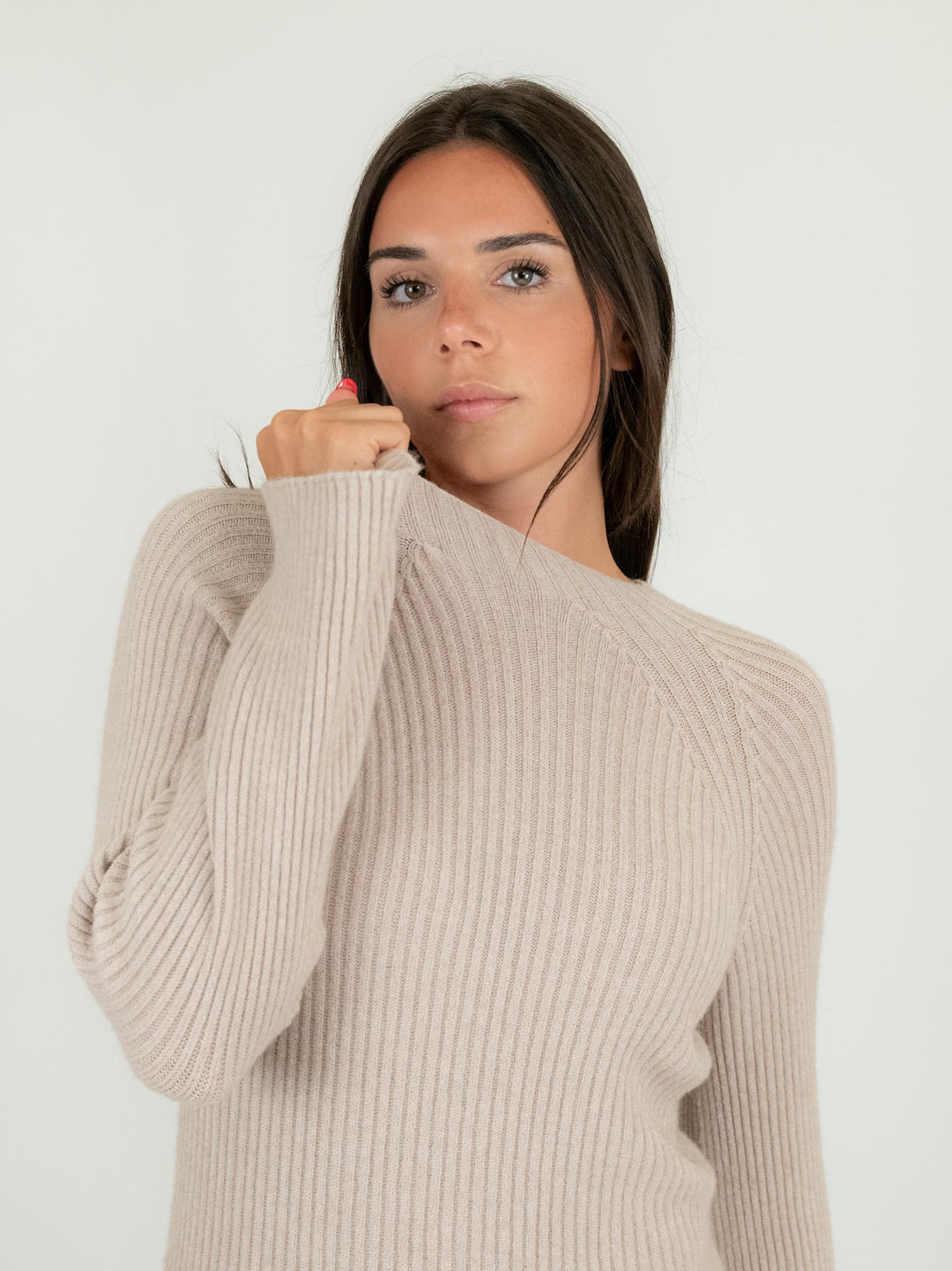 ABITO MIDI IN MAGLIA BEIGE 0370/222 0082 BIMOR 