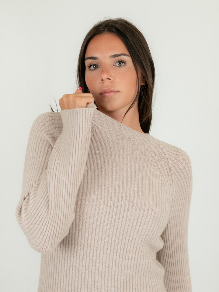 ABITO MIDI IN MAGLIA BEIGE 0370/222 0082 BIMOR 