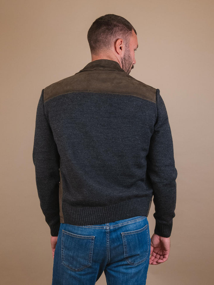 GIACCA IN CAMOSCIO VERDE E MAGLIA "SAMU" SAMK 835 JACK LEATHER 
