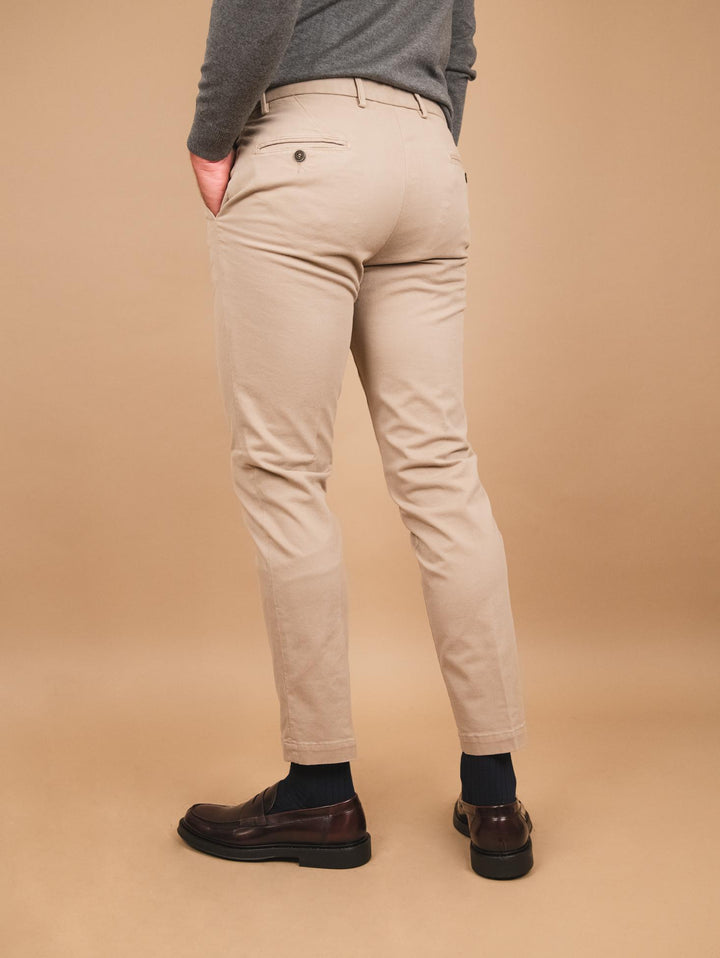 PANTALONE TASCA A FILO IN COTONE LISCIO BEIGE OF1CT00P004 166 ANDREA MORANDO 