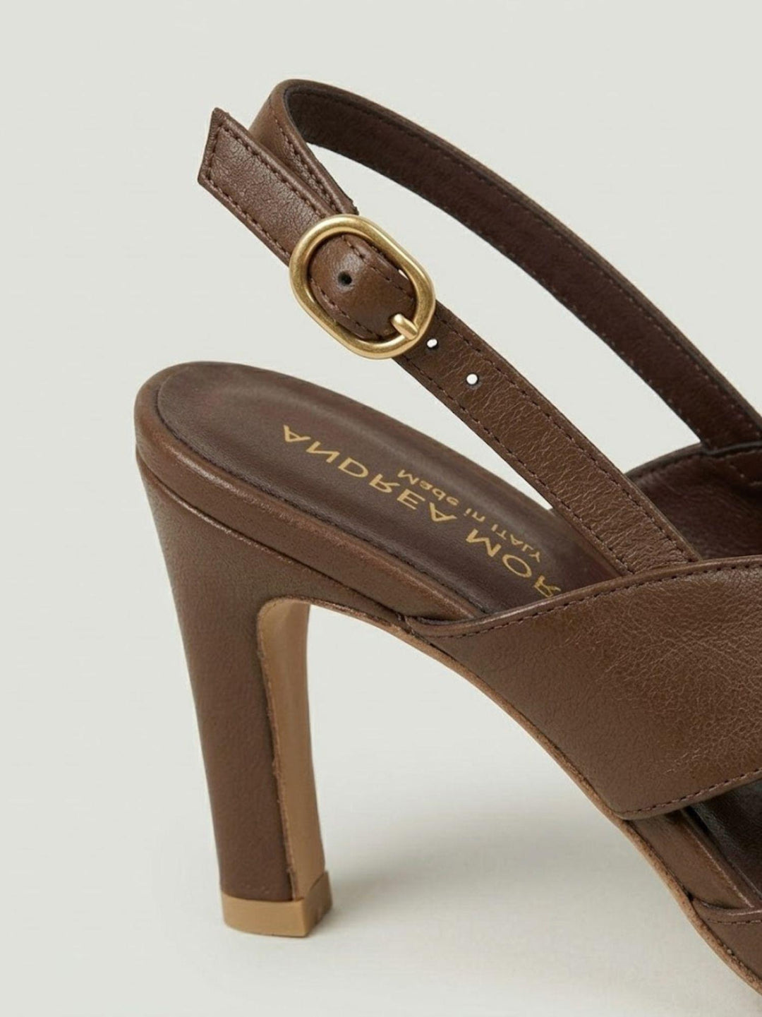 Sandalo slingback in pelle nappa cioccolato 1483 CHOCO ANDREA MORANDO 
