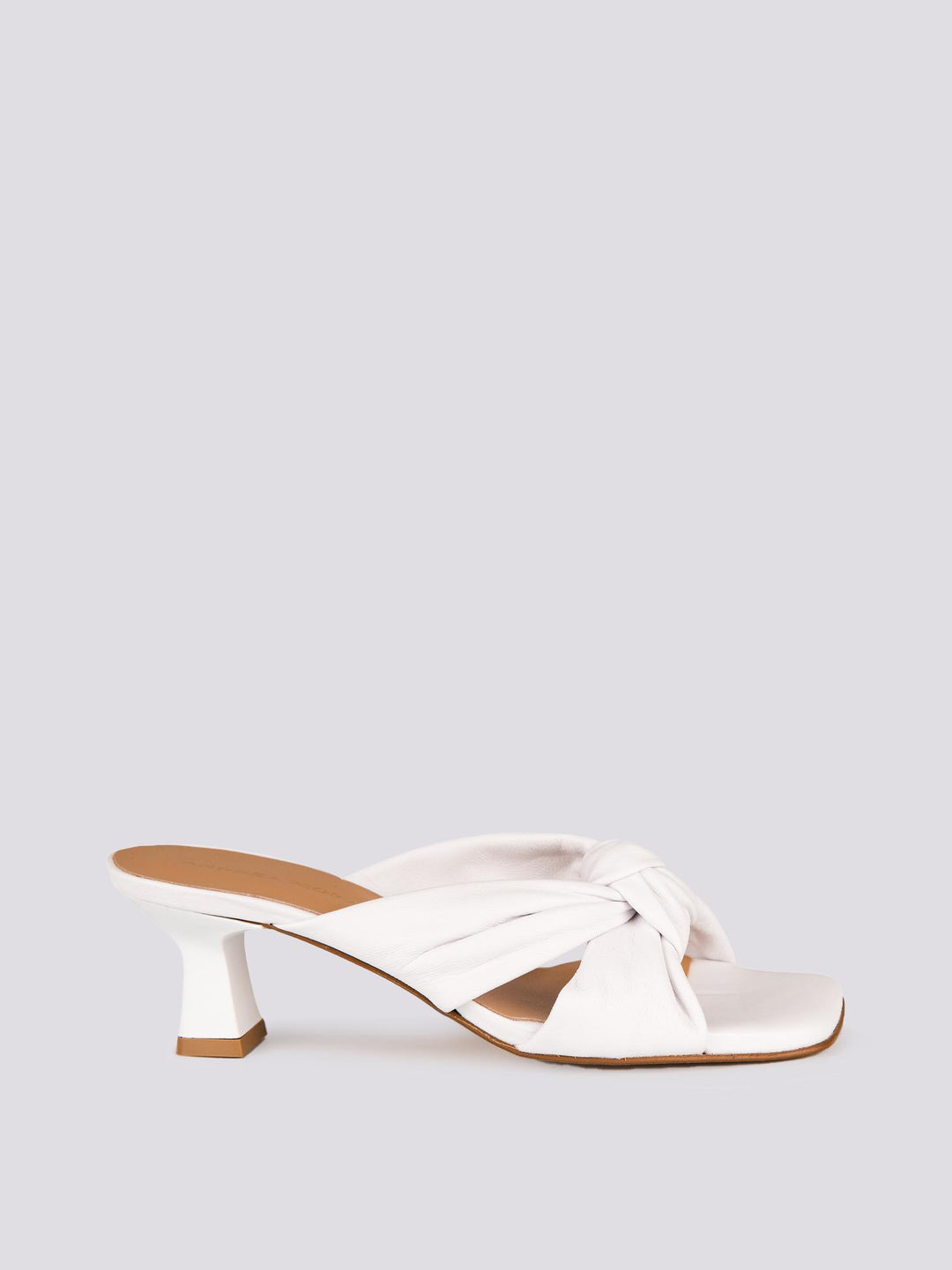 Sabot in pelle bianca con nodo 840-58 BIANCO ANDREA MORANDO 
