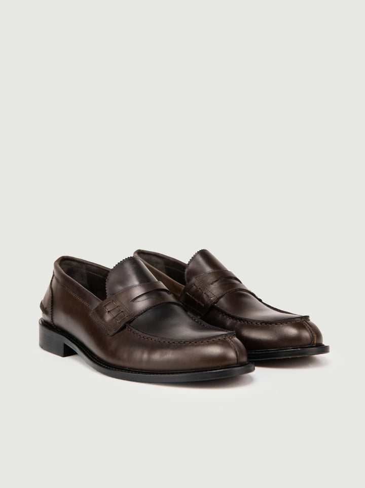 MOCASSINO PENNY IN PELLE TESTA MORO 1405 T.MORO SAXONE 