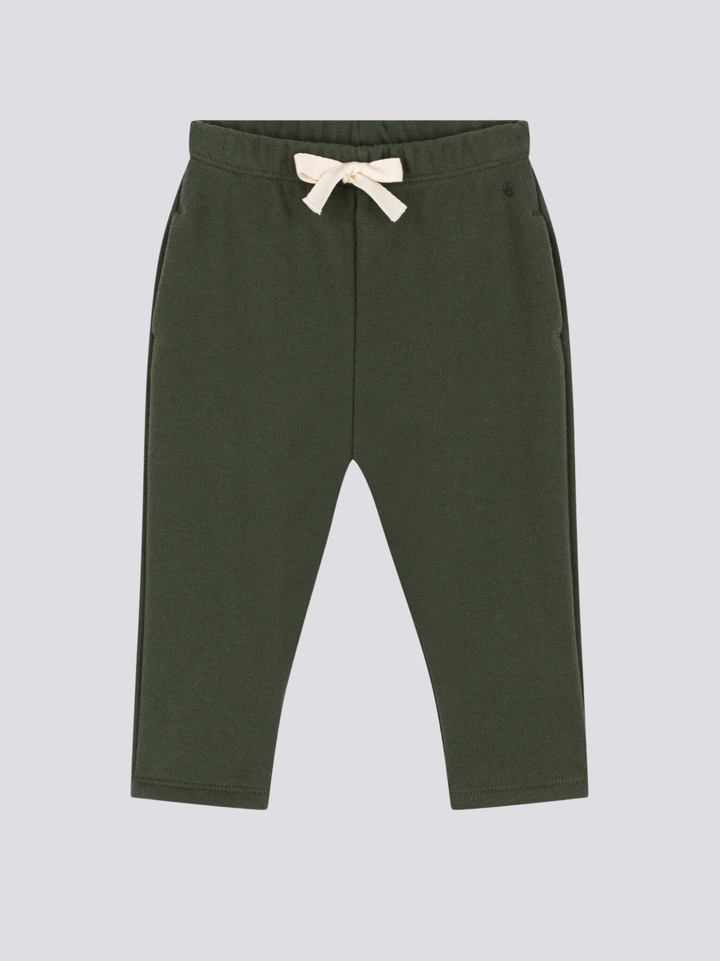 PANTALONI PER BEBÈ IN TESSUTO FELPATO VERDE A08GK 03 PETIT BATEAU 