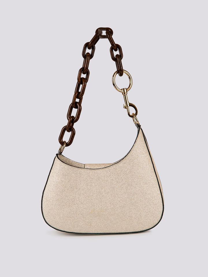 BORSA MINI CURVY Glitter Barbie Champagne MINI CURVY GLITTER CHAMPAGNE BIMOR 