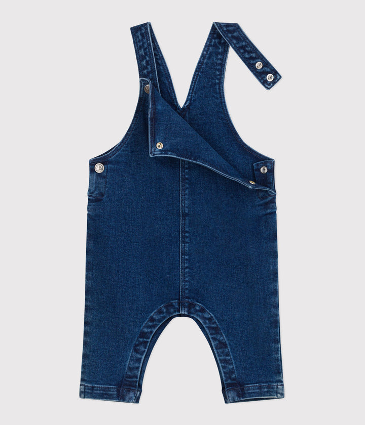 Salopette lunga in denim ed elastan bebé A0EDM 01 PETIT BATEAU 