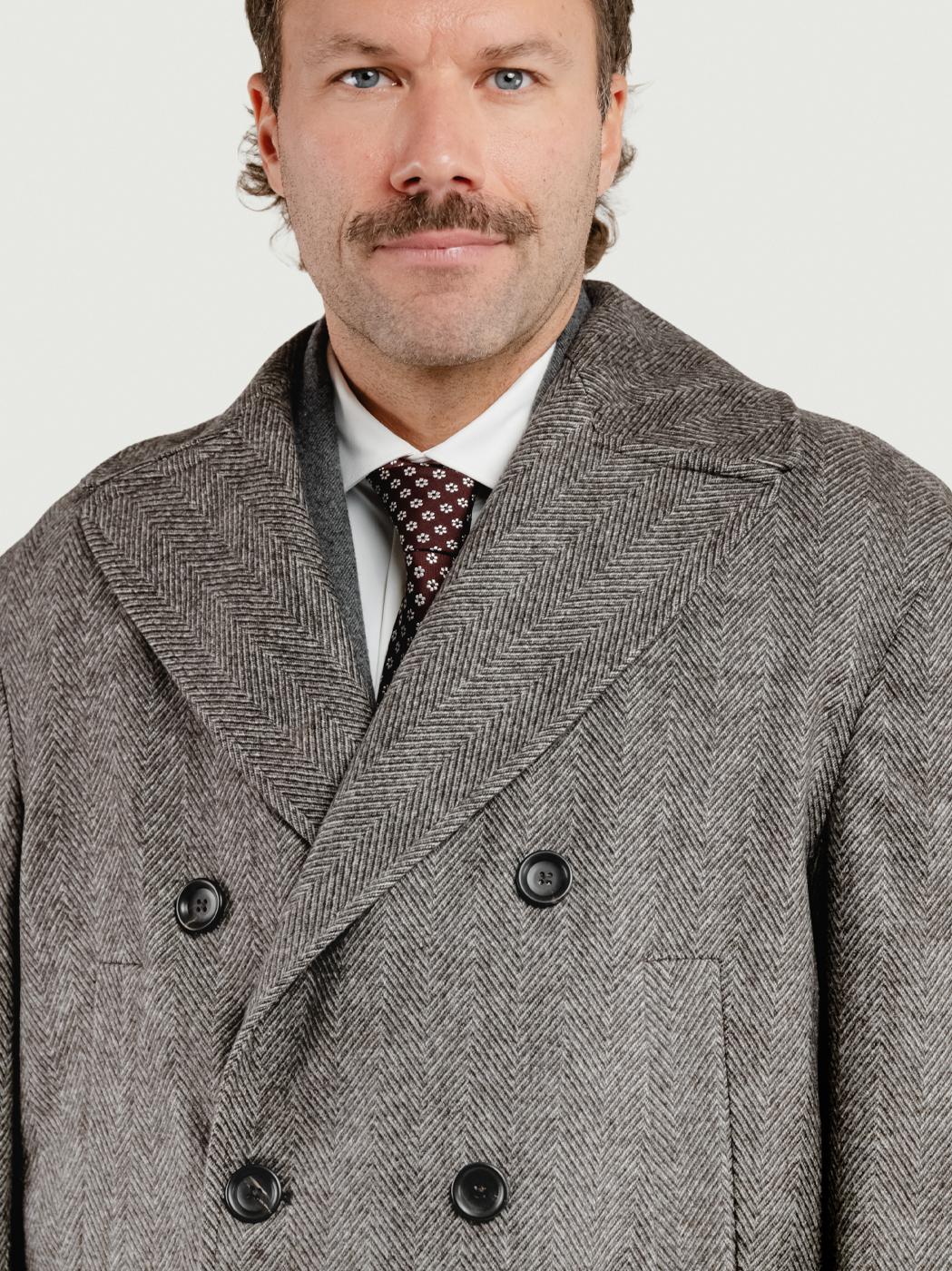 CAPPOTTO DOPPIOPETTO SPIGATO TESTA MORO K007 434 ANDREA MORANDO 