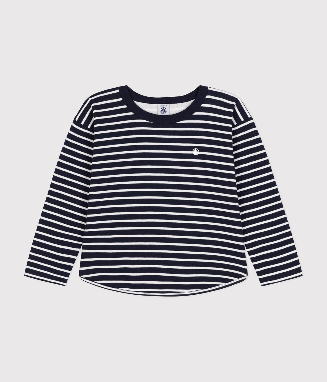 T-shirt a righe marinière a maniche lunghe in tubique A0BJD 03 PETIT BATEAU 
