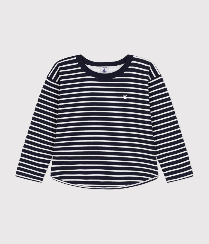 T-shirt a righe marinière a maniche lunghe in tubique A0BJD 03 PETIT BATEAU 