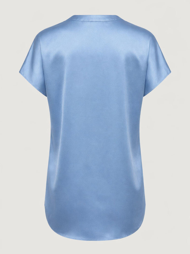 Blusa in raso azzurra M9237 AZZURRO ANDREA MORANDO 