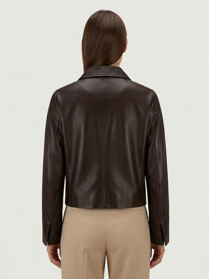 Giacca Malaga in nappa bonded marrone scuro MALAGA 06 JACK LEATHER 