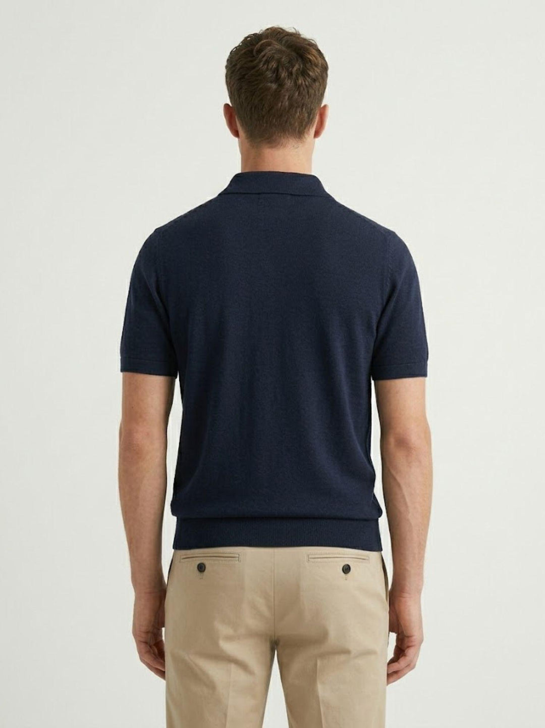 Polo in cotone extrafine navy 5048126 220 ANDREA MORANDO 