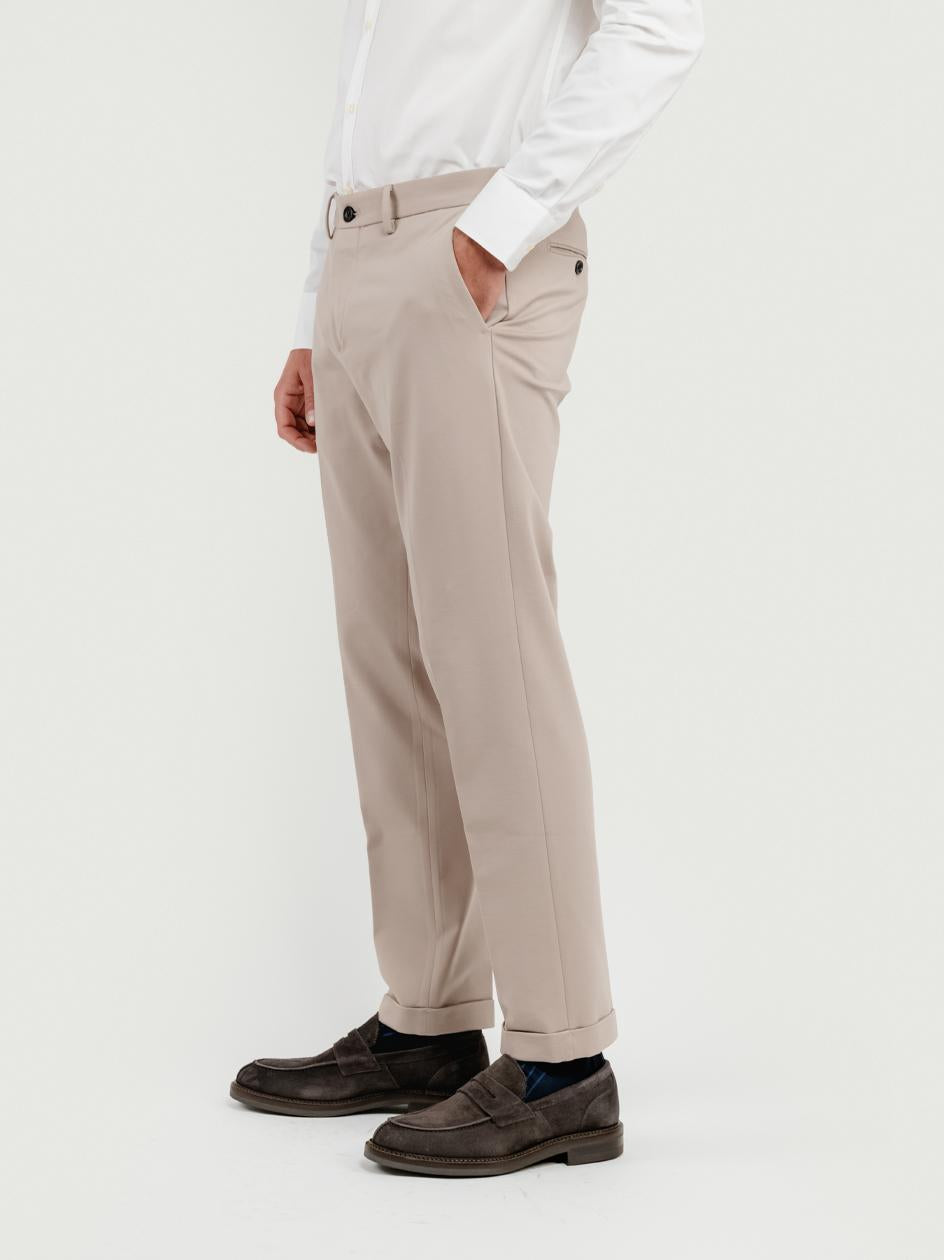 PANTALONE CLASSICO IN JERSEY BEIGE P003 166 ANDREA MORANDO 