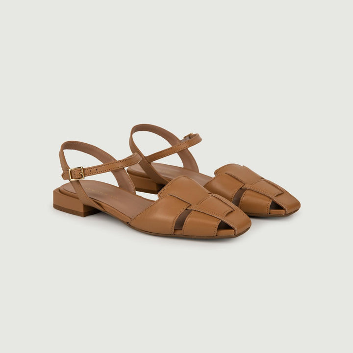 Sandalo in pelle cuoio con maxi listini DARIA36 TOATS ANDREA MORANDO 