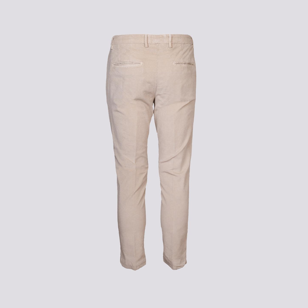 PANTALONE IN VELLUTO BEIGE CON TASCA A FILO T502/THI 011 NOLAB 