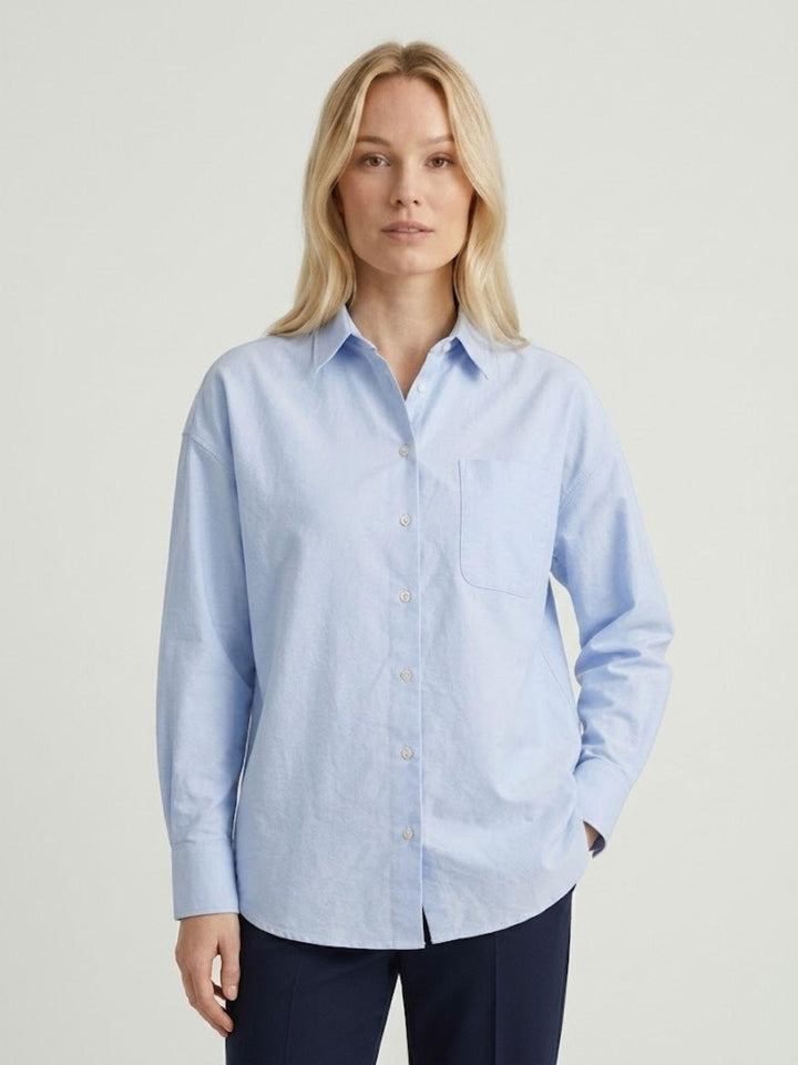 Camicia in cotone celeste GINEVRA AZZURRA ANDREA MORANDO 