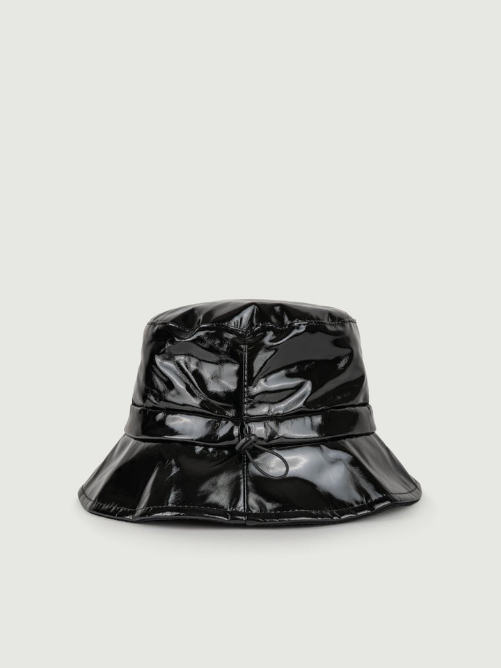 CAPPELLO BUKET DA PIOGGIA <BR/>IN VERNICE NERO CP3919 NERO ANDREA MORANDO 