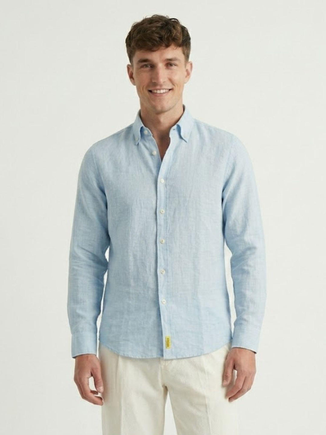 Camicia Bradford in lino azzurro BRAD/TC162 B02 BAGGIES 