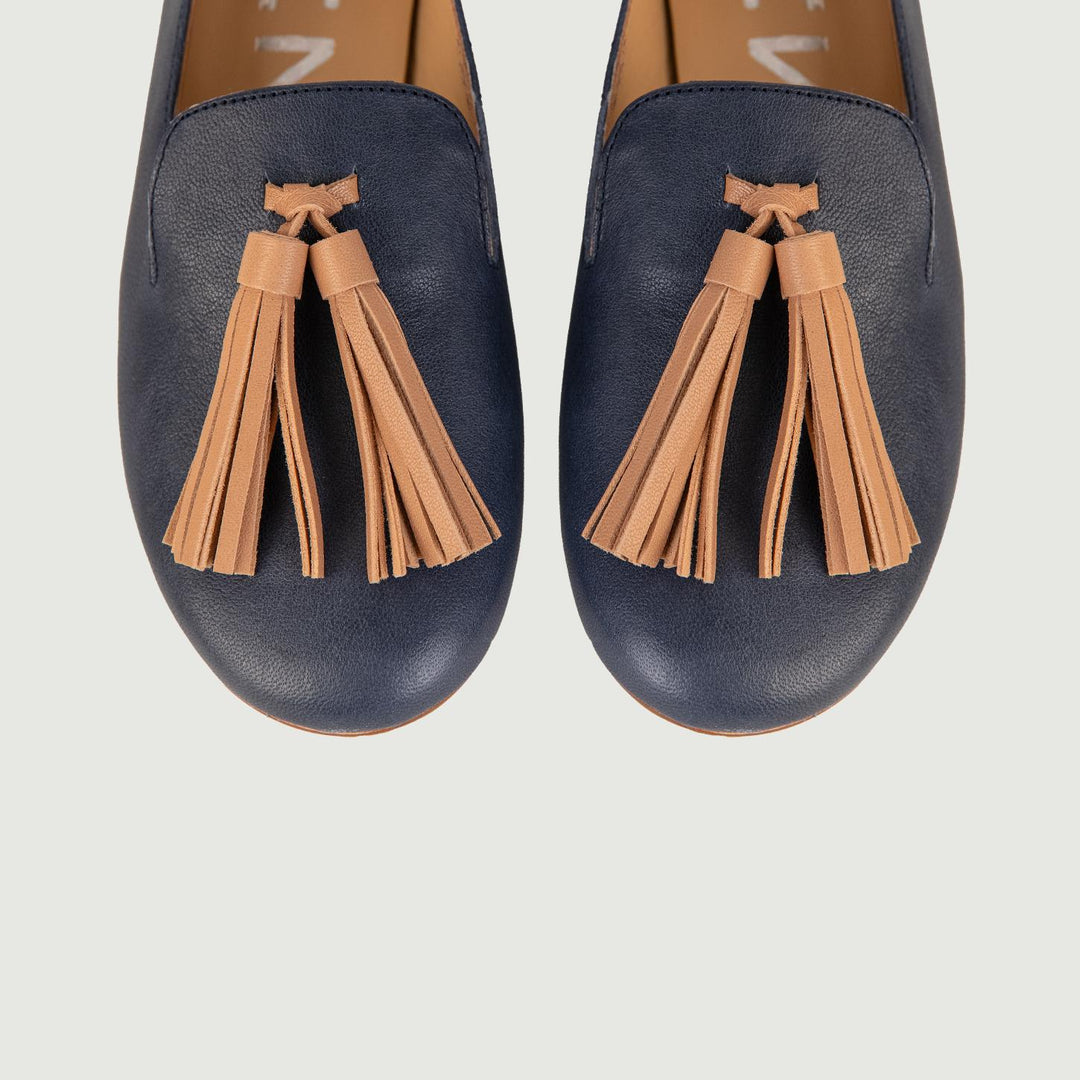 MOCASSINO IN NAPPA BLU CON MAXI NAPPINA 13285 MARINE VIENTY 