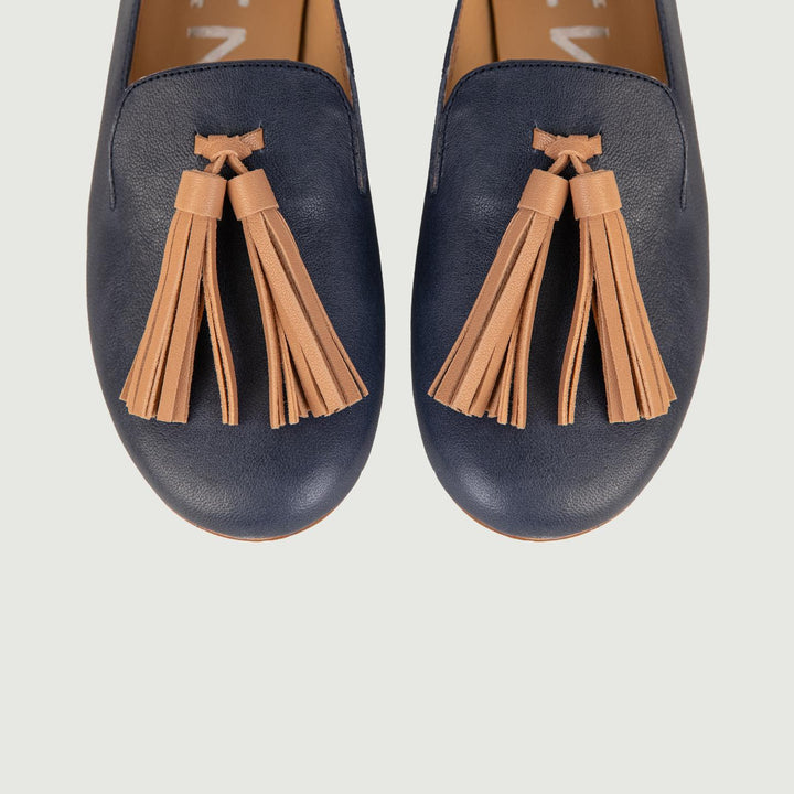 MOCASSINO IN NAPPA BLU CON MAXI NAPPINA 13285 MARINE VIENTY 