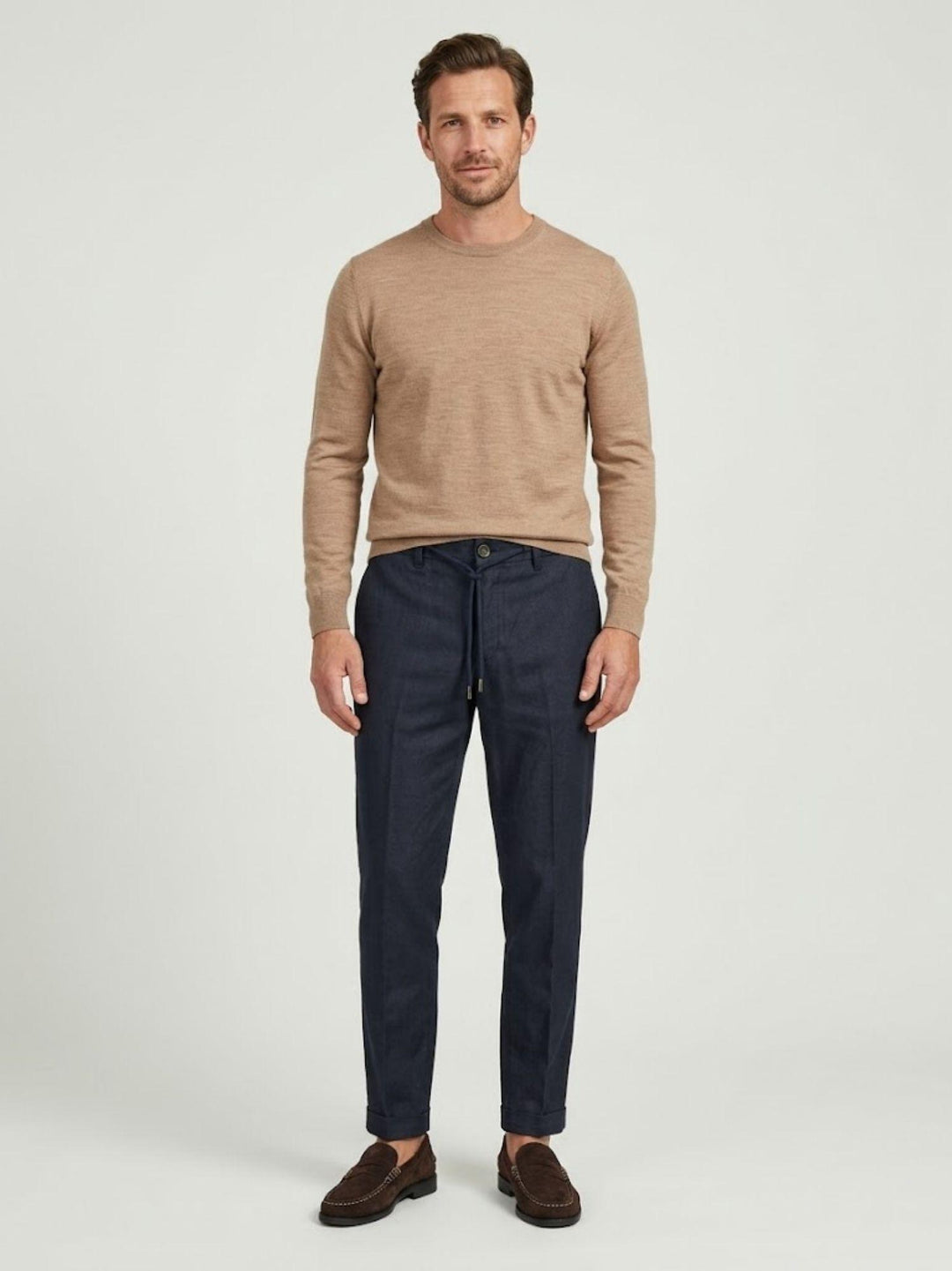 Pantalone in liocell con coulisse navy Y0007M 7000 ANDREA MORANDO 