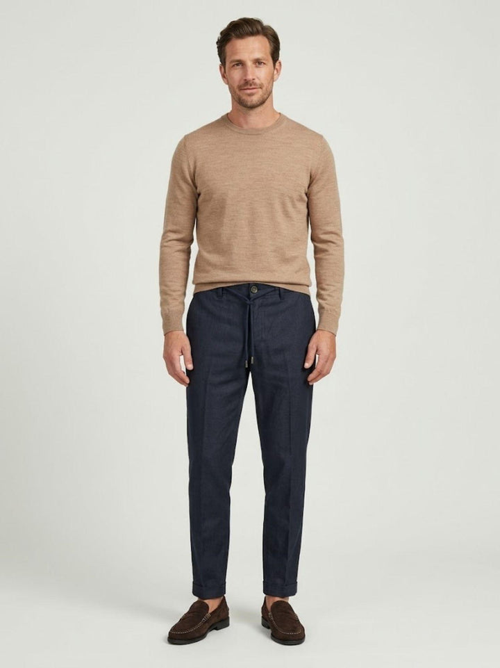 Pantalone in liocell con coulisse navy Y0007M 7000 ANDREA MORANDO 