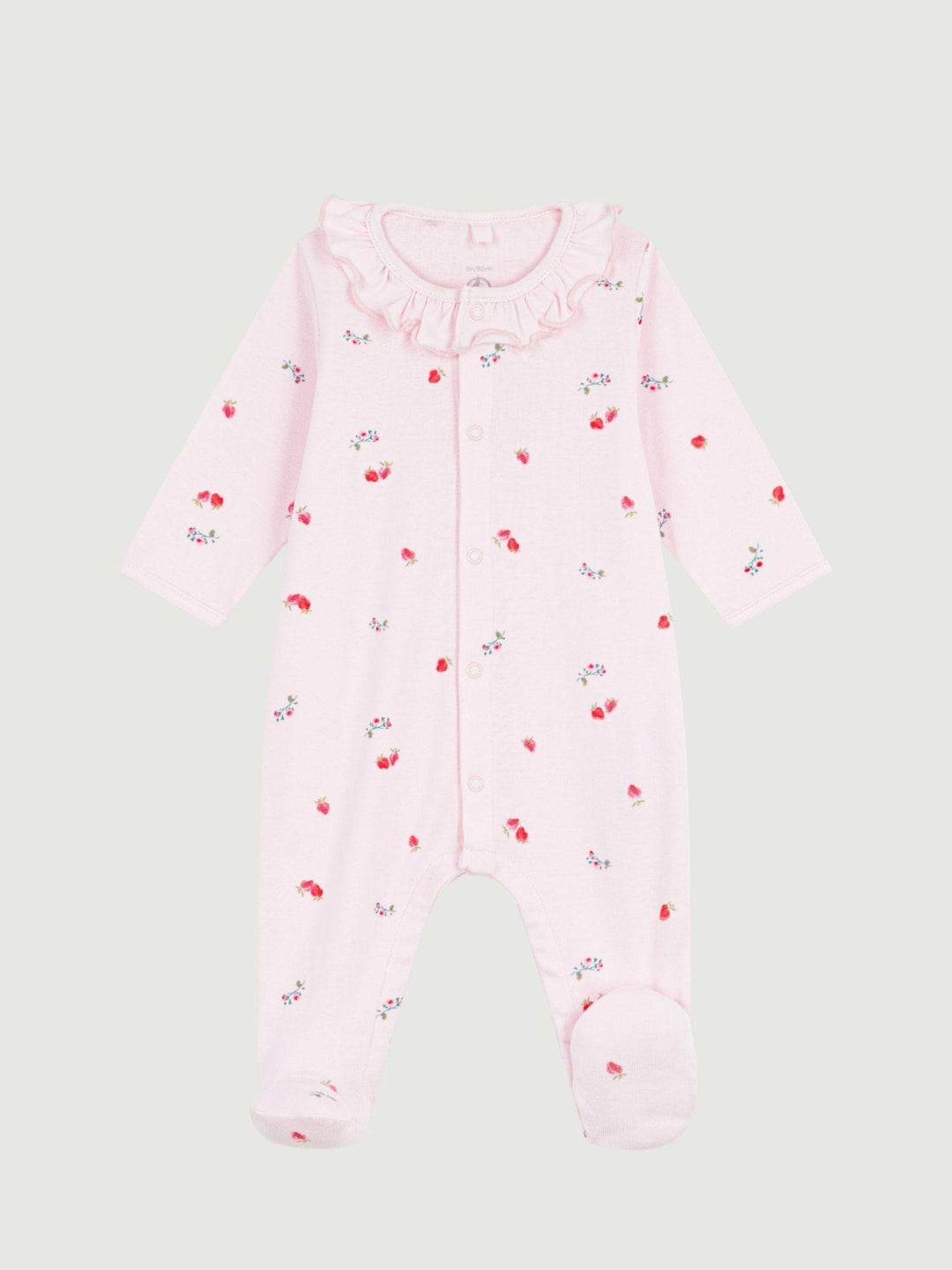 Tutina con piedini in cotone con stampa floreale A0F2T 01 PETIT BATEAU 