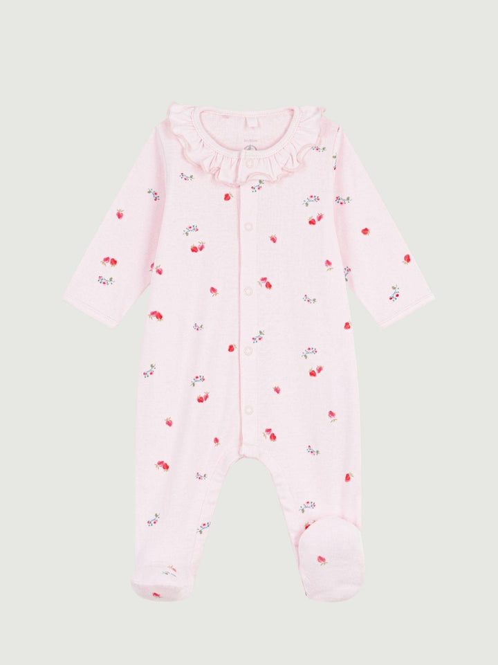 Tutina con piedini in cotone con stampa floreale A0F2T 01 PETIT BATEAU 