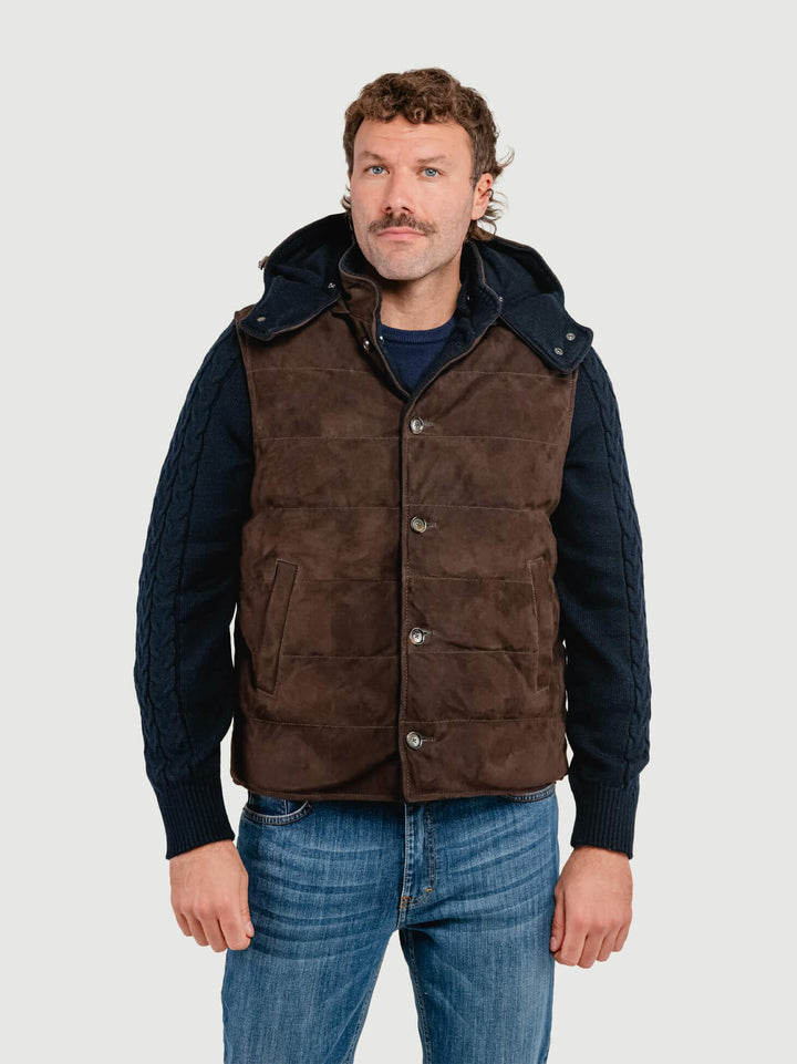 GIUBBOTTO REVERSIBILE BRAD KNIT IN CAMOSCIO E MAGLIA BRAD KINT 309 JACK LEATHER 