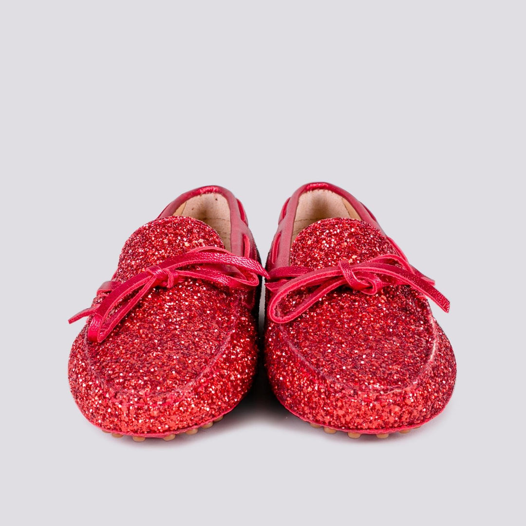MOCASSINO CON GOMMINI IN GLITTER 1003/GLITTER ROSSO ANDREA MORANDO 