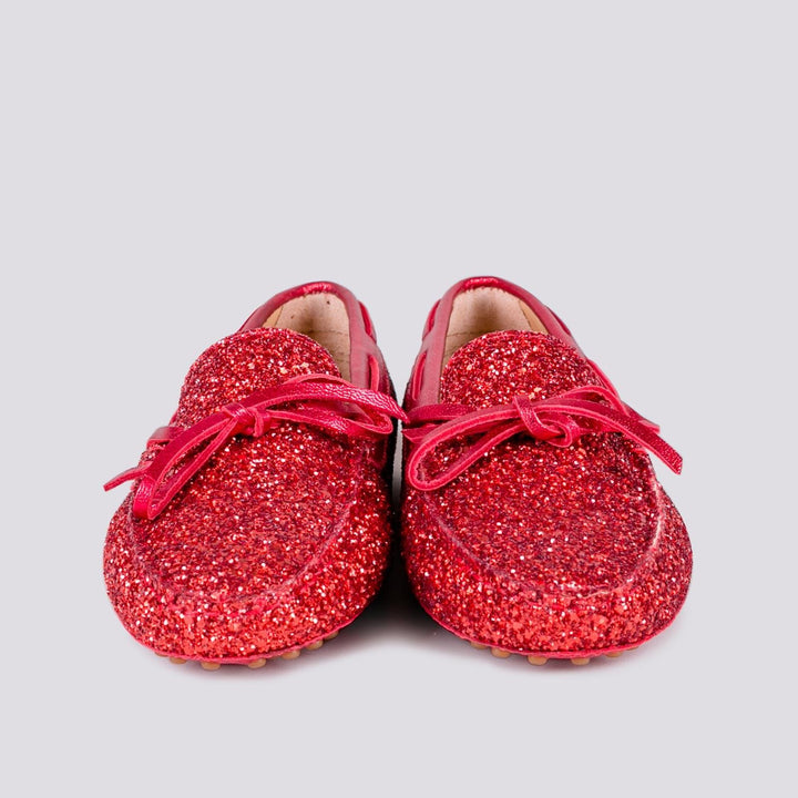 MOCASSINO CON GOMMINI IN GLITTER 1003/GLITTER ROSSO ANDREA MORANDO 