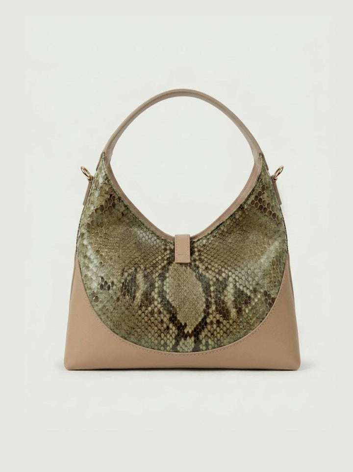Borsa a spalla Elly in pelle di pitone verde ELLY-PITONE VERDE BIMOR 
