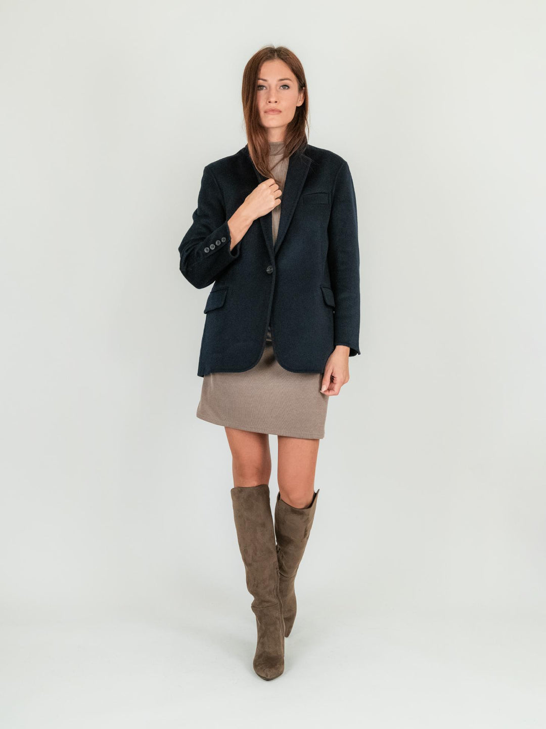 BLAZER MONOPETTO BLU KIM BLU ANDREA MORANDO 