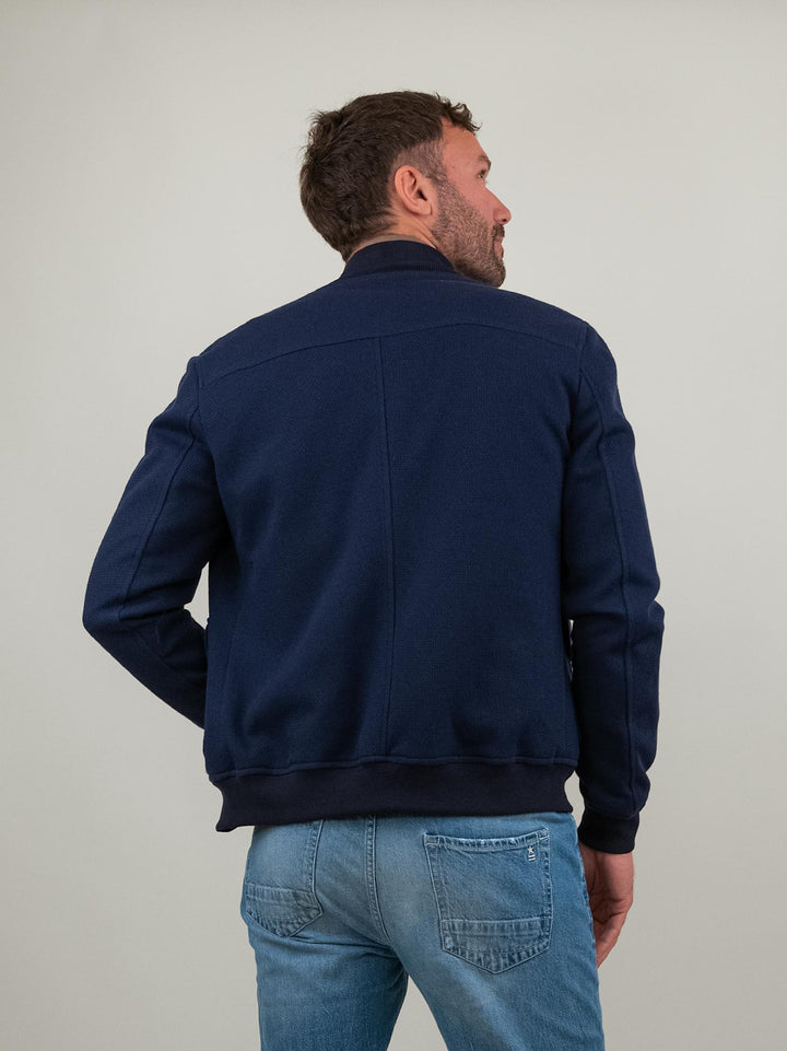 GIUBBOTTO IN MAGLIA BLU NESTA BLU ANDREA MORANDO 