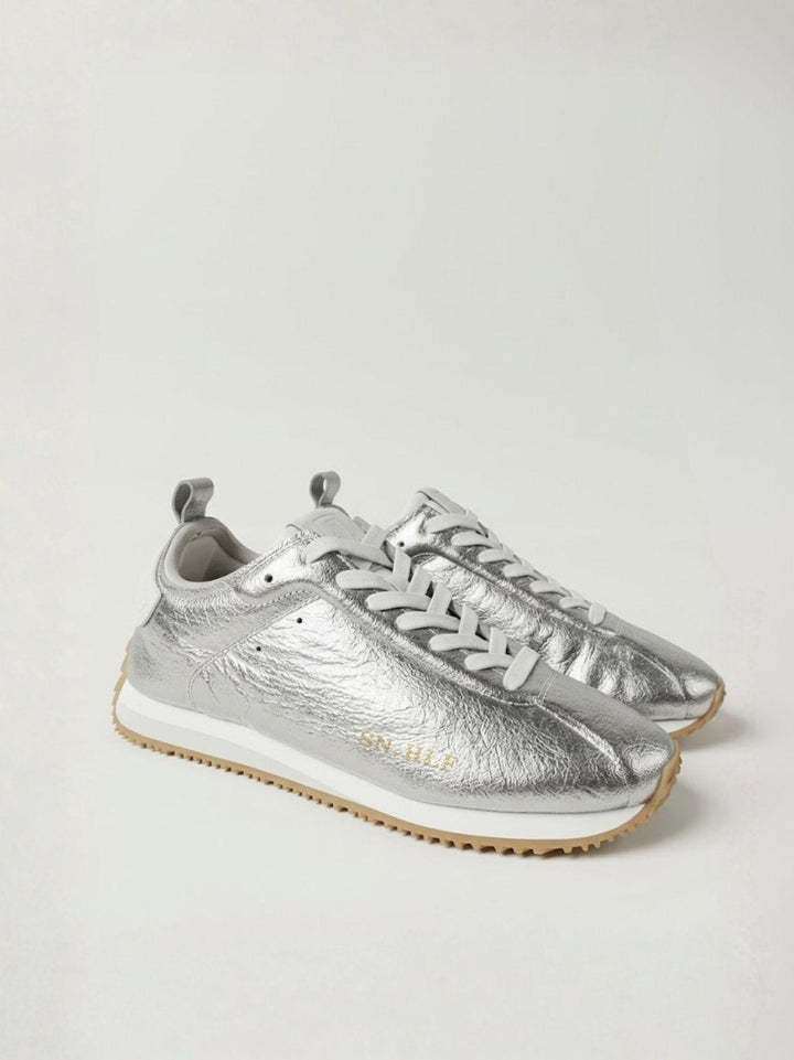 Sneaker Fishkat in pelle metallizzata argento FISHKAT SILVER NINE AN HALF 