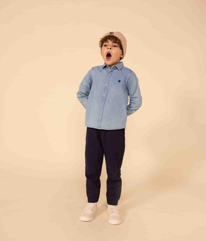 CAMICIA BAMBINO IN DENIM LEGGERO A080O 01 PETIT BATEAU 