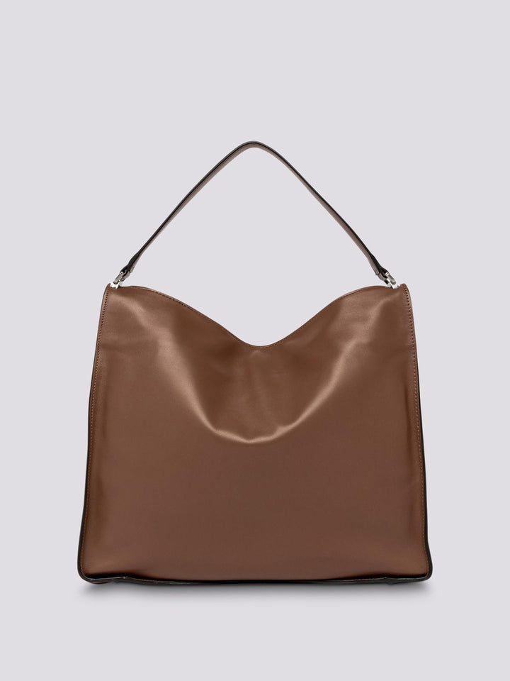 BORSA A SPALLA RENè IN NAPPA MARRONE BS 8902 LUSH 6206 GIANNI CHIARINI 