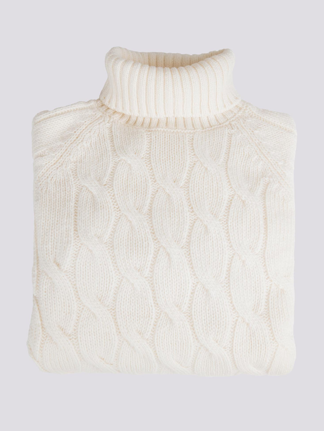 MAGLIONE A COLLO ALTO IN LANA VERGINE BIANCO 13117 5 ANDREA MORANDO 