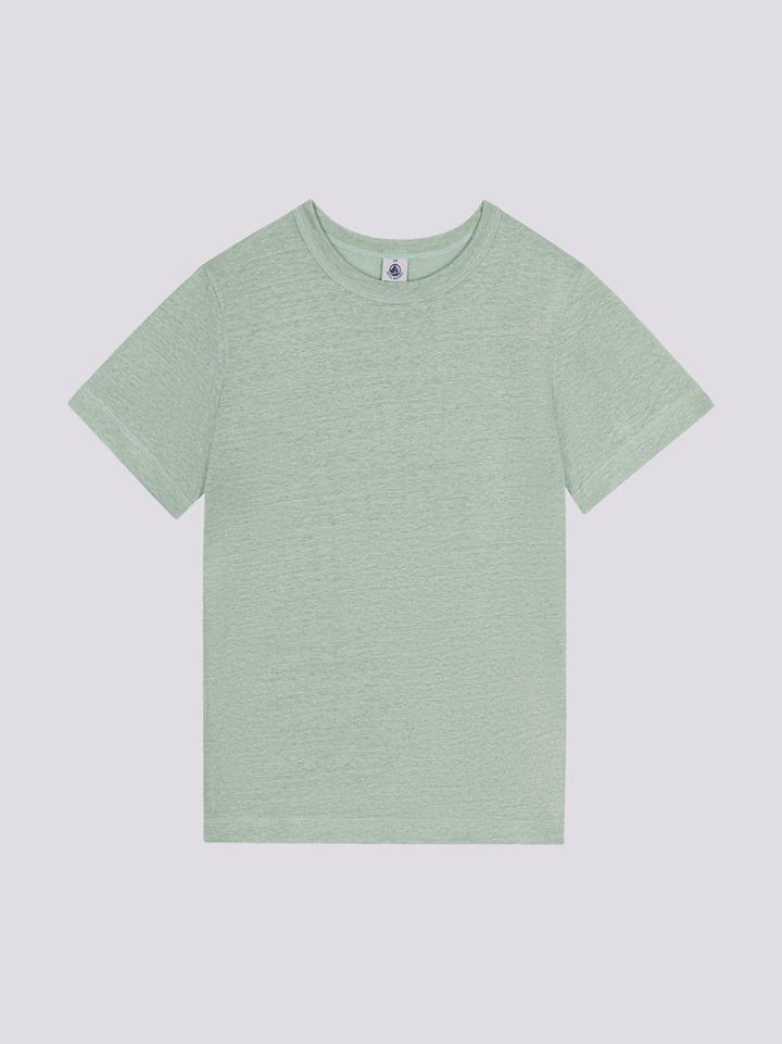 T-SHIRT L'ICONIQUE IN LINO VERDE DA DONNA A0A4R 03 PETIT BATEAU 