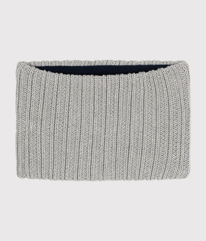 Snood grigio in maglia foderata in pile bambino A0BS0 10 PETIT BATEAU 