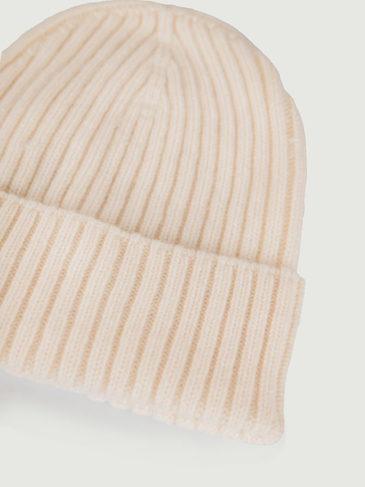 BERRETTO IN CASHMERE A COSTE COLOR PANNA 168 PANNA ANDREA MORANDO 