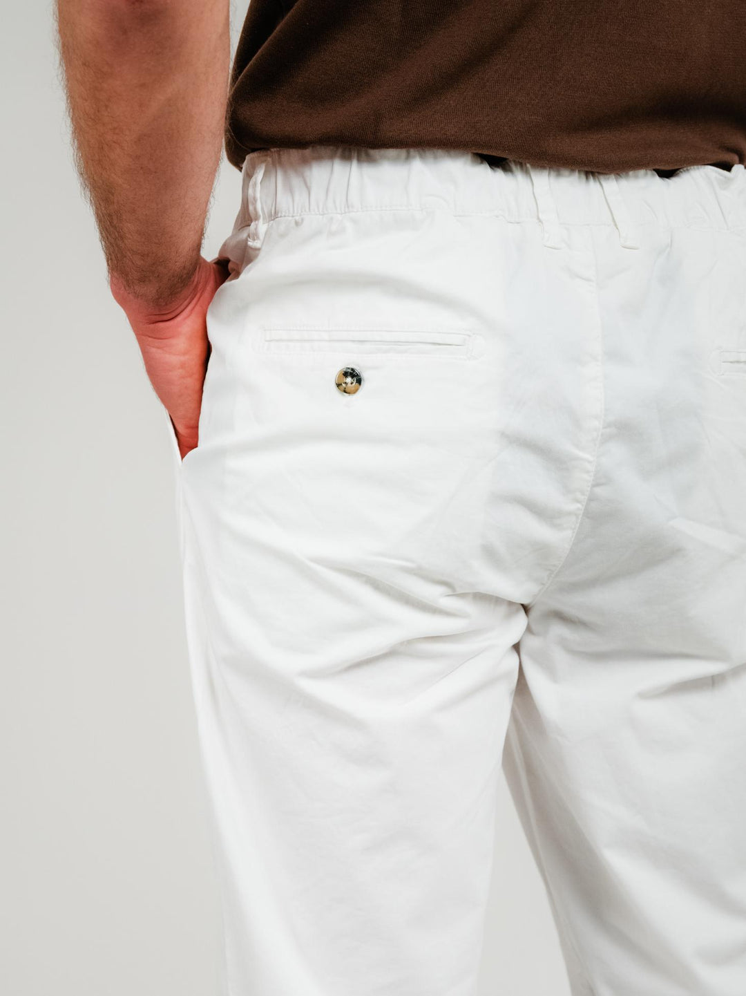 PANTALONE IN COTONE CON COULISSE BIANCO