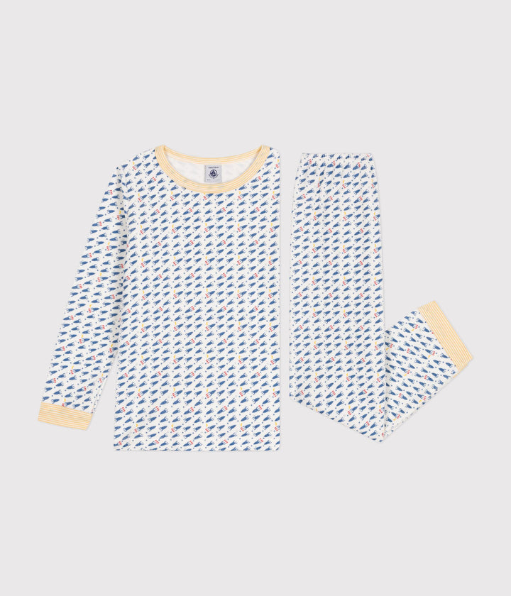Pigiama in velluto con stampa razzi A0B8D 01 PETIT BATEAU 