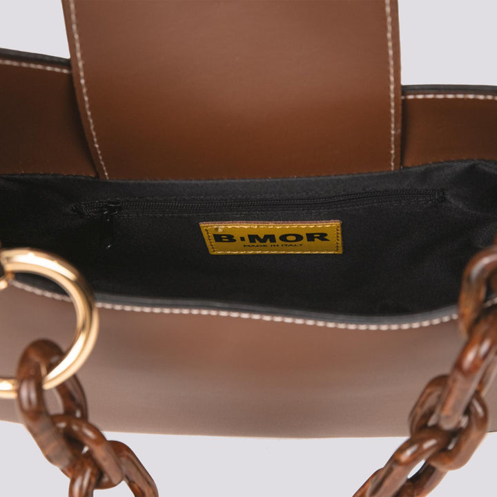 Borsa  CURVY con tracolla in osso in pelle marrone CURVY BRUCIATO BIMOR 