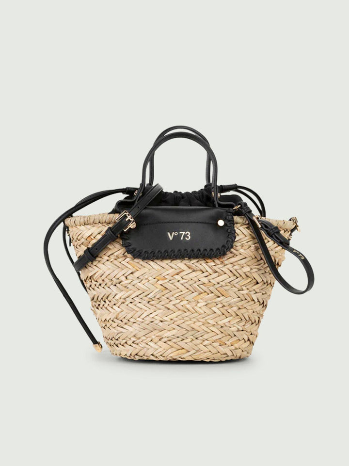 Mini shopper Vanna in paglia VANNA NERO V73 