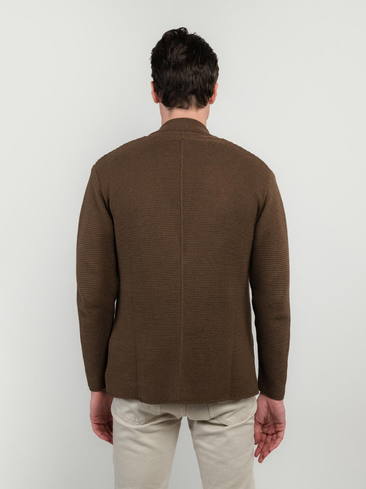 CARDIGAN IN COTONE MARRONE