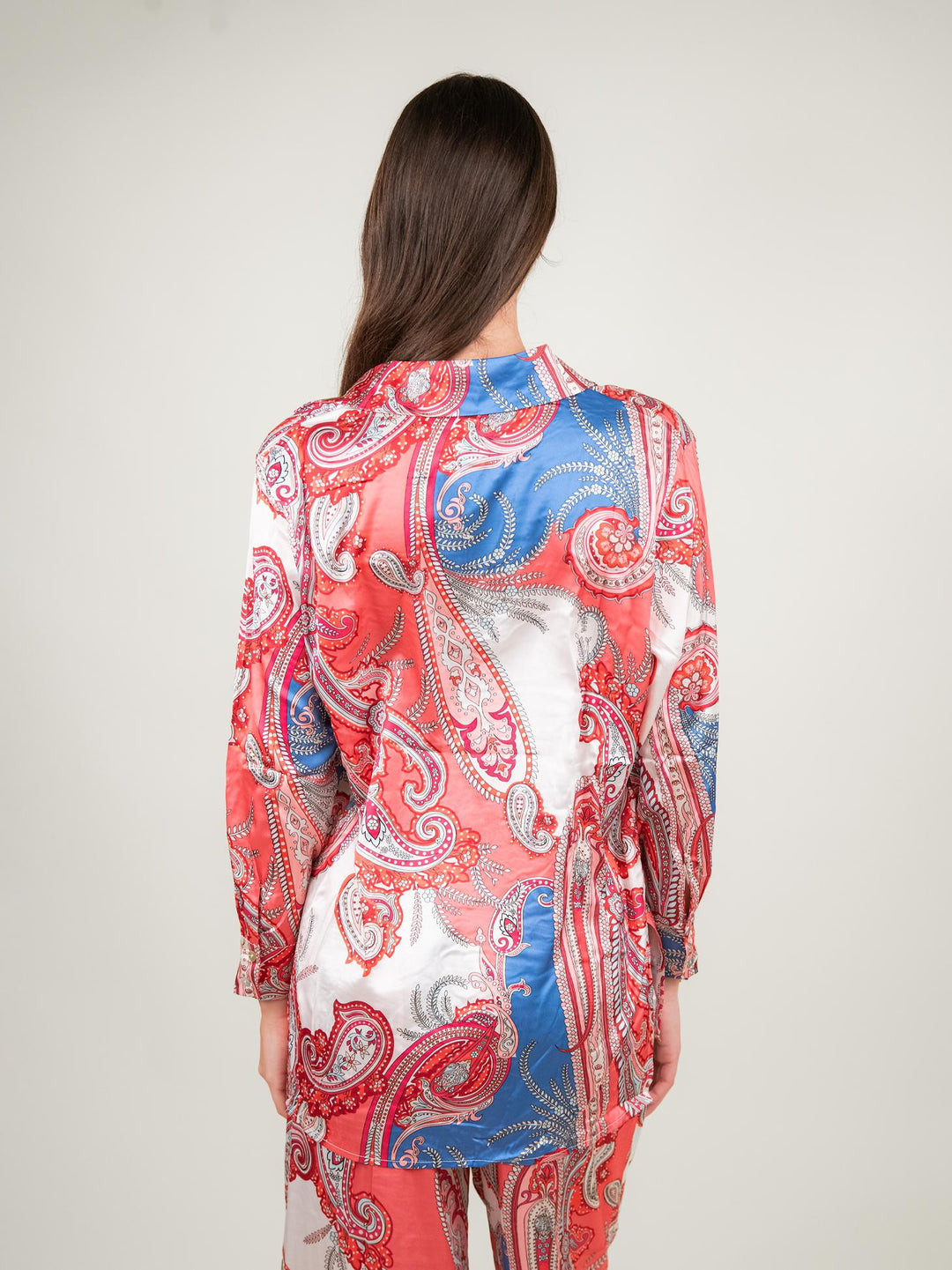 CAMICIA CAFTANO FANTASIA SALMONE E BLUETTE 1289 SALMONE ANDREA MORANDO 