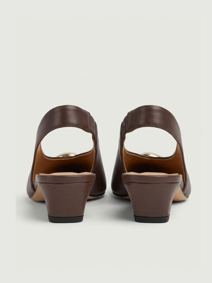Spuntata slingback in pelle nappa testa moro R412 T.MORO ANDREA MORANDO 